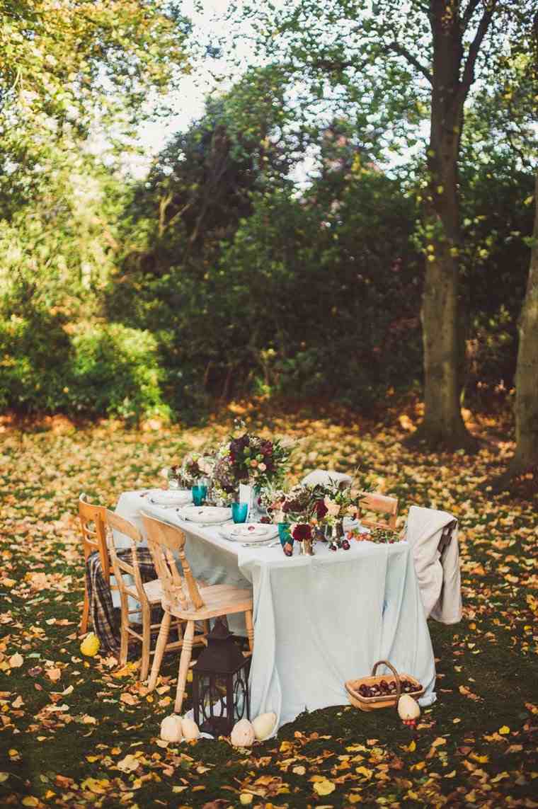 déco d automne pour table dans nature