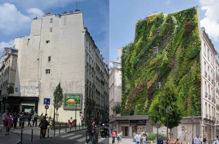 bâtiment vert à Paris par Blanc 