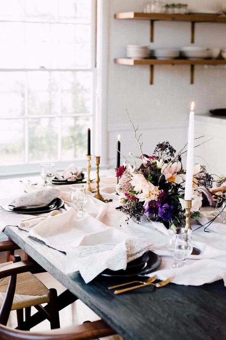 centre de table avec fleurs d'automne