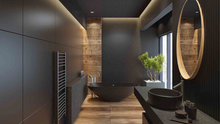 salle de bain 2020 tendance en couleurs sombres