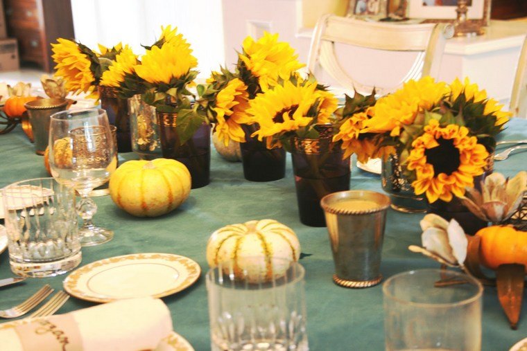 table décorée jaune thanksgiving
