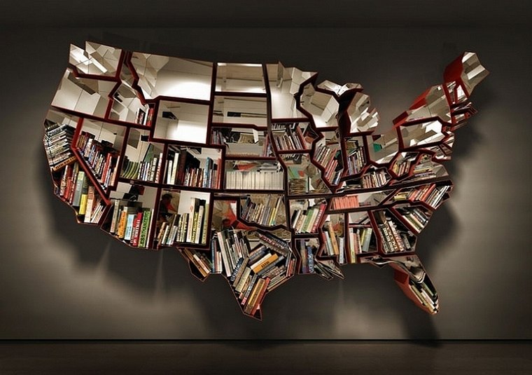 étagères bibliothèque forme Etats-Unis