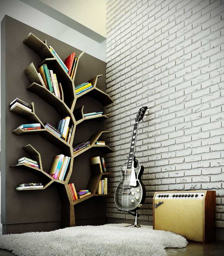 idée bibliothèque arbre décoratif