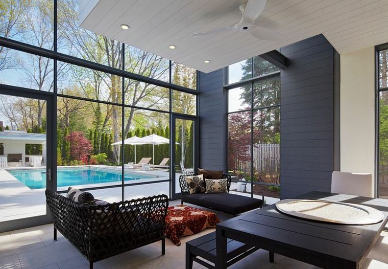 terrasses avec vitres piscine