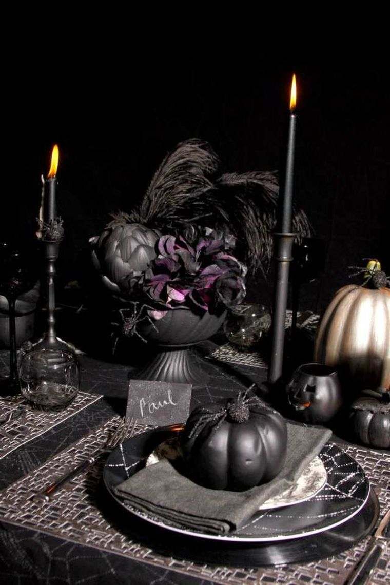 déco de table halloween noir