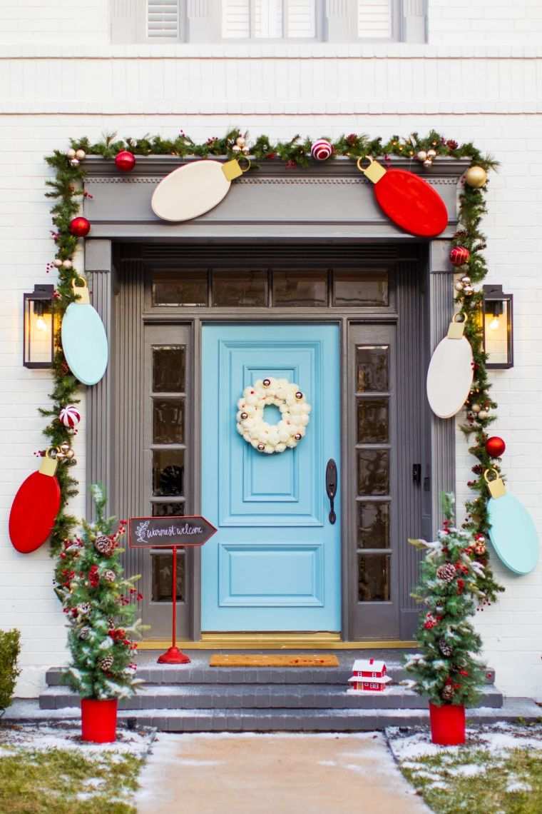 décoration de Noël extérieur américaine colorée 