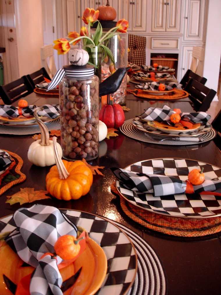 idee halloween table marron