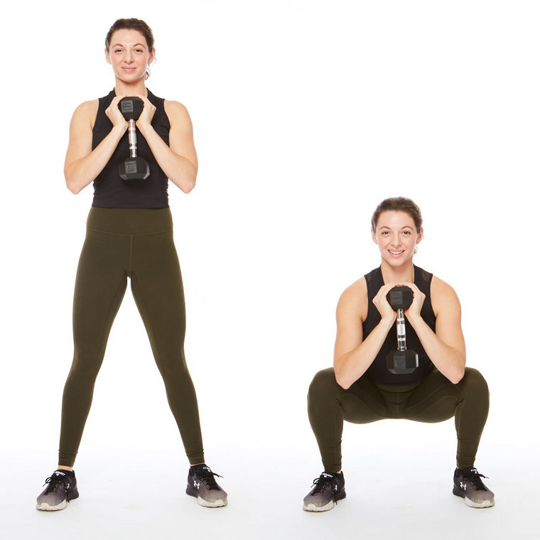 exercice jambes faire goblet squat