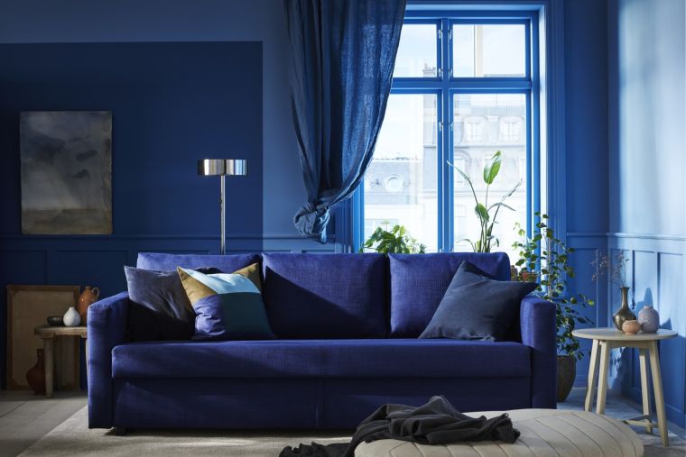 canapé design en bleu moderne 