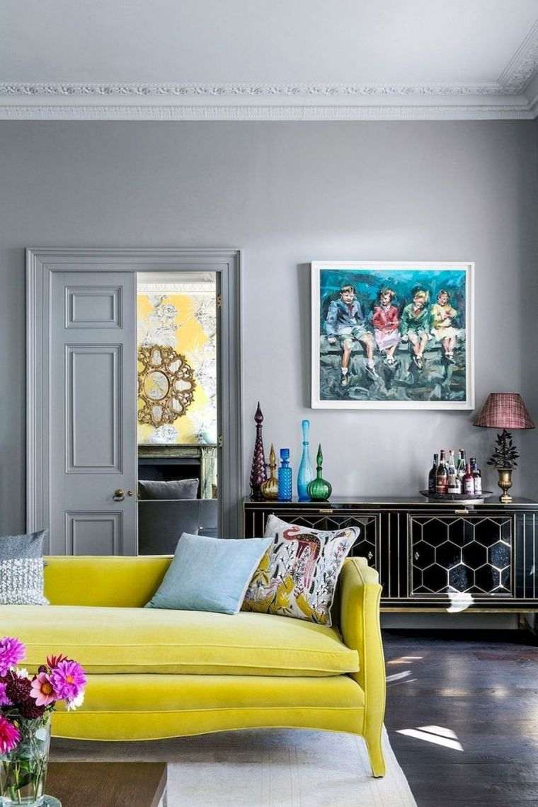 canapé moderne en jaune 
