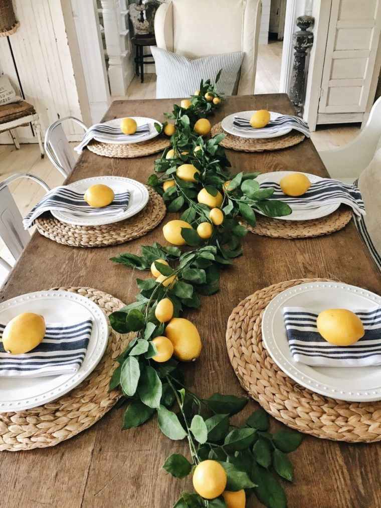 décoration de table vec citrons 