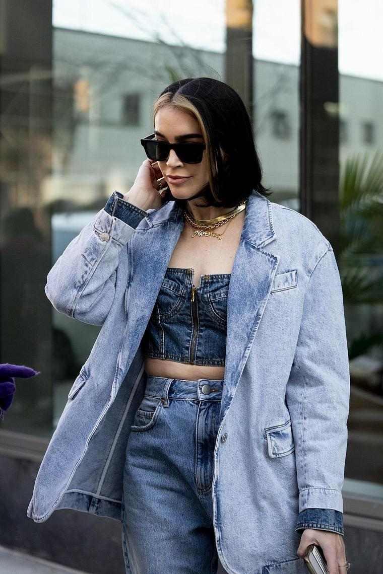chemise jeans top - street style New York