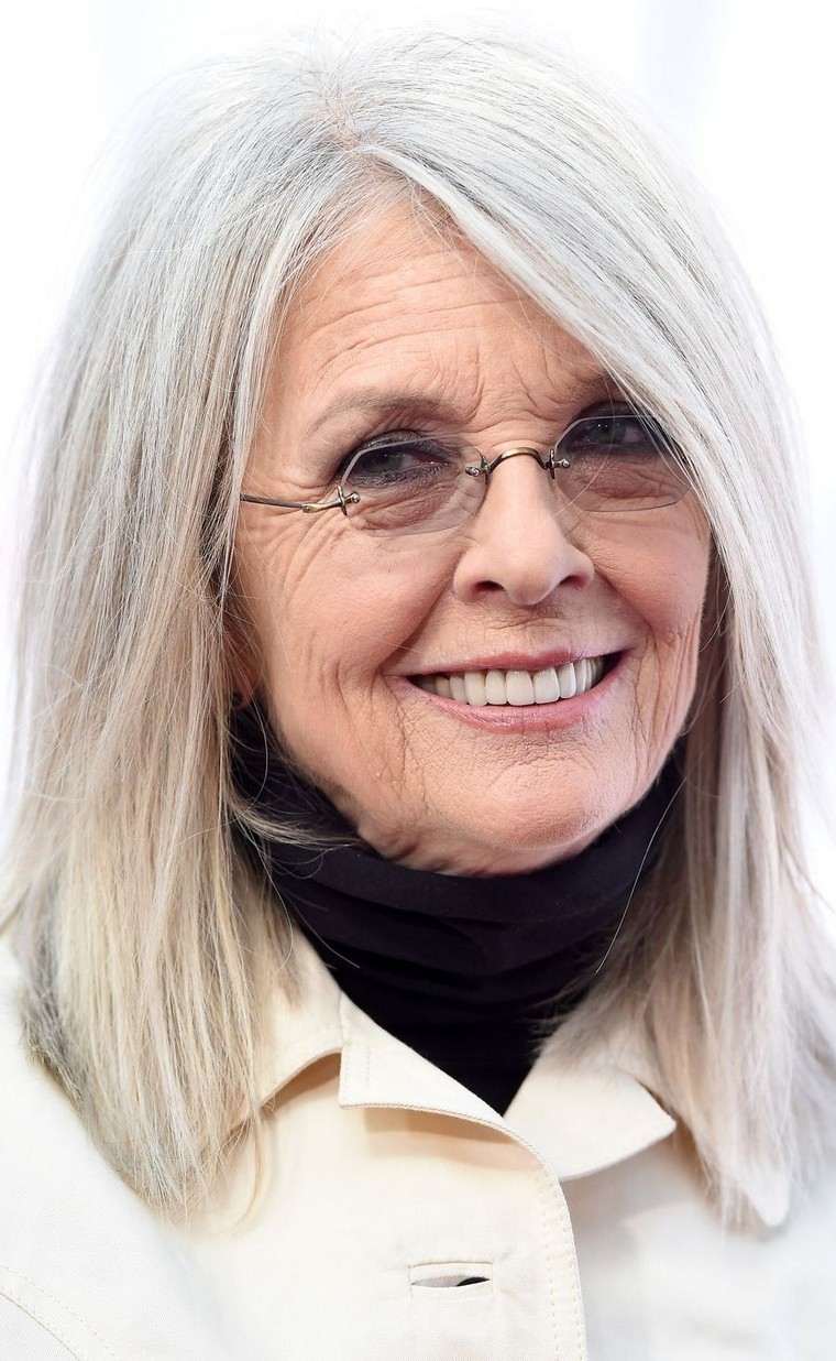 Diane Keaton couleur gris cheveux