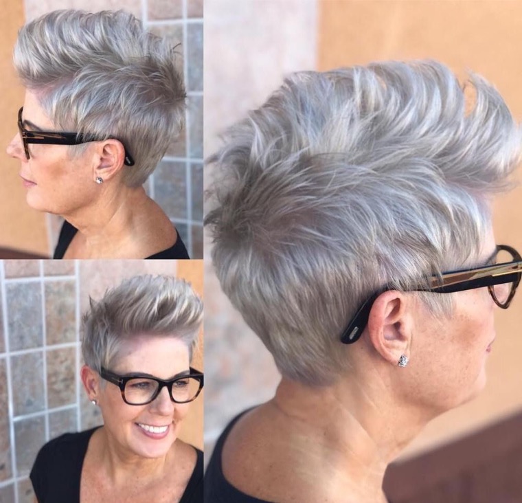 Couleur grise idée de coiffure courte pour femmes