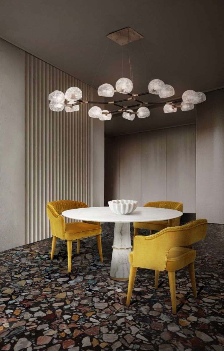 intérieur de design moderne en jaune et gris 