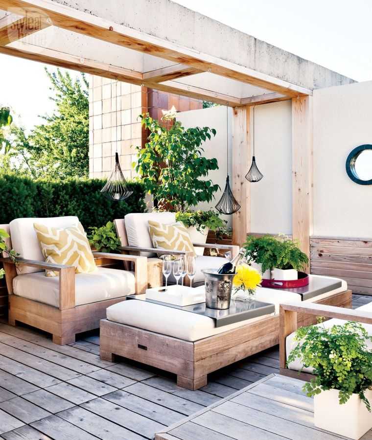 déco extérieur terrasse et patio : mobilier en bois pour terrasse 