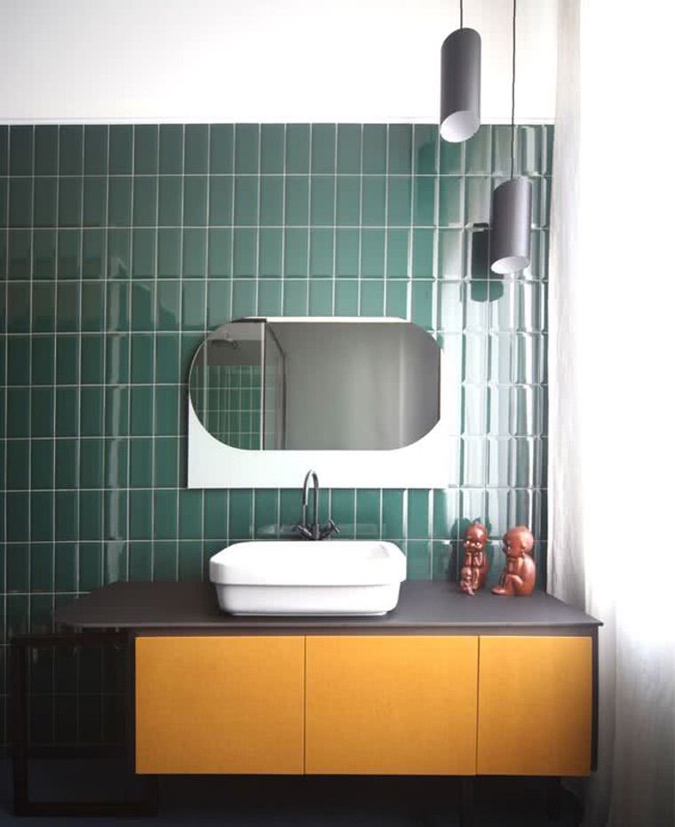 salle de bain moderne 2021 verte