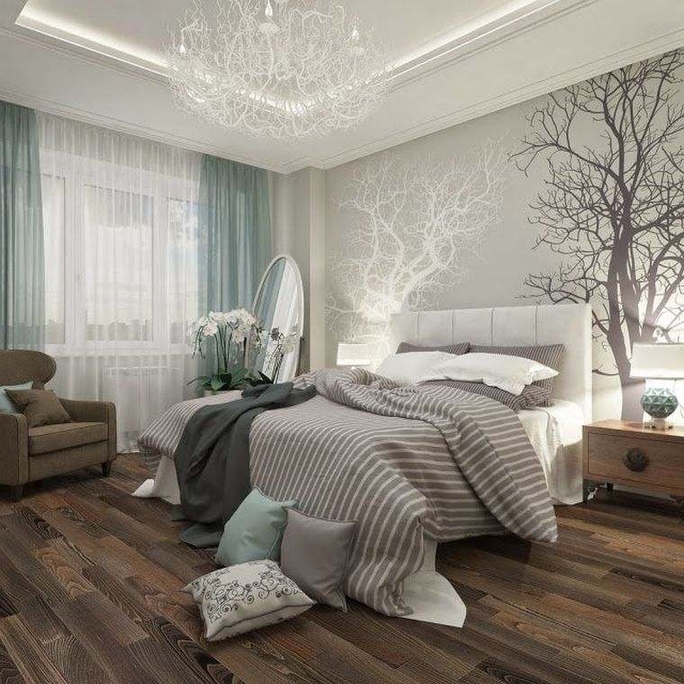 chambre à coucher tendance 2021 avec parquet en bois