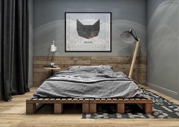 chambre à coucher tendance 2021 avec tête de lit en bois