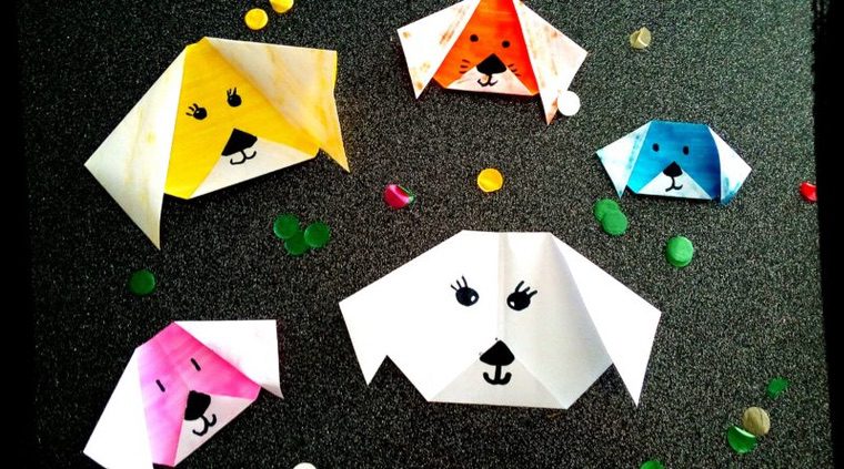 papier tête chien origami