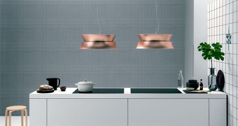 ilot de cuisine moderne avec luminaires design