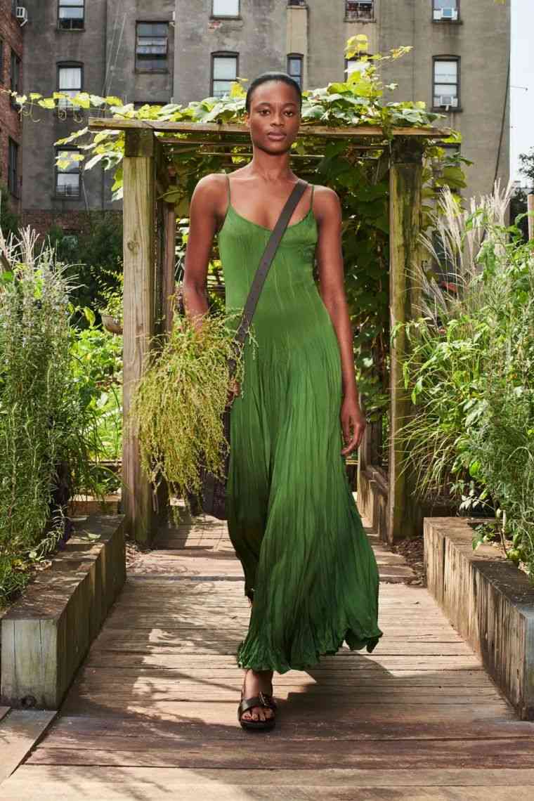 robe longue pour femme en vert 