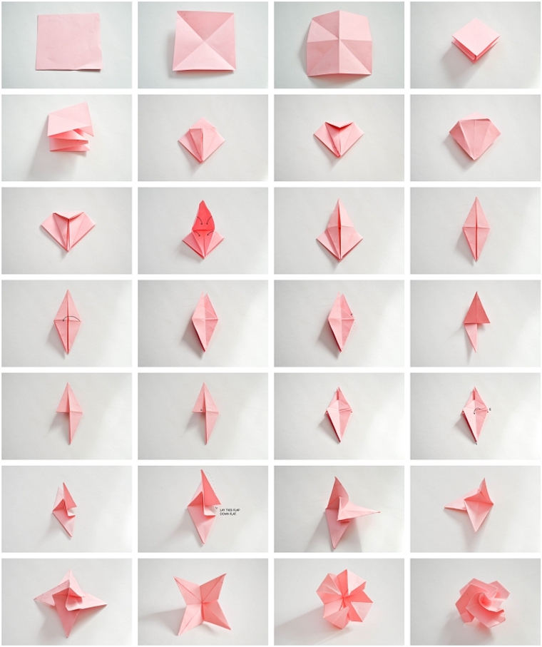 origami facile et rapide : rose