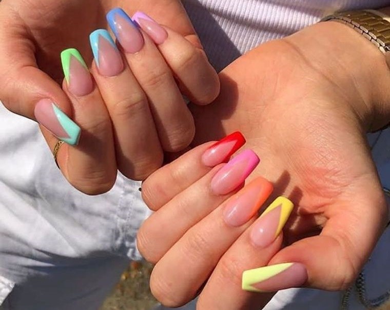 tendance ongle differente couleur motifs idees