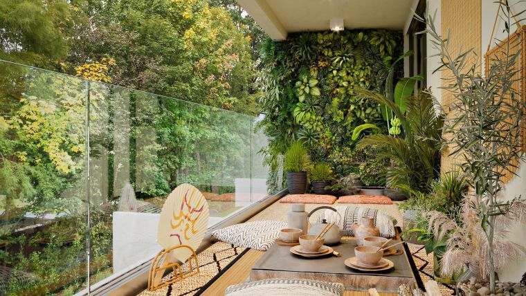 espace relax jardin sur une terrasse