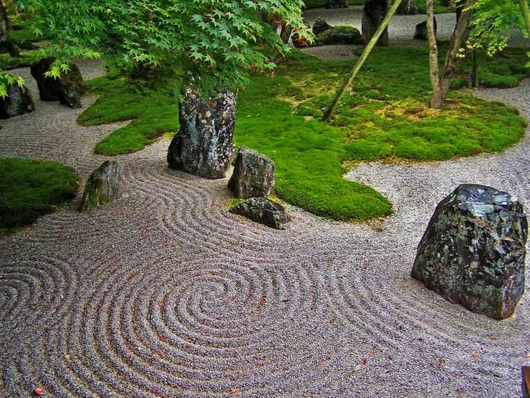 jardin zen pierres graviers