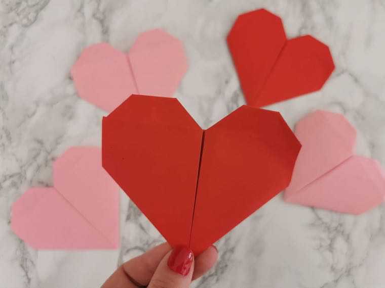 origami facile coeur saint valentin 