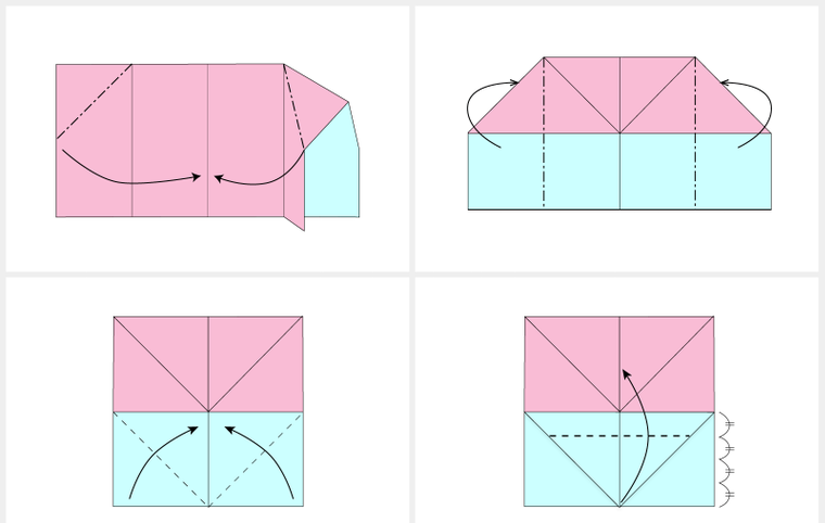 pliage origami enveloppe 