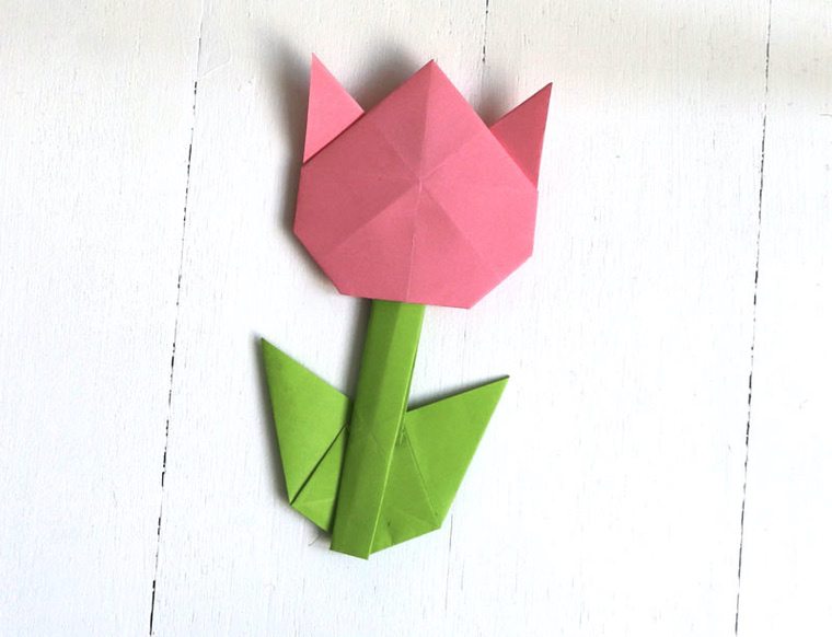 tulipe en papier origami facile