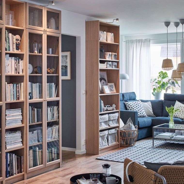 bibliothèque de salon moderne en bois 