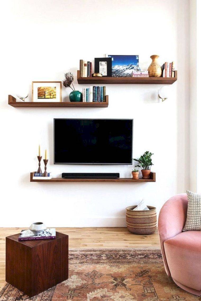idées rangement salon avec meuble télé 
