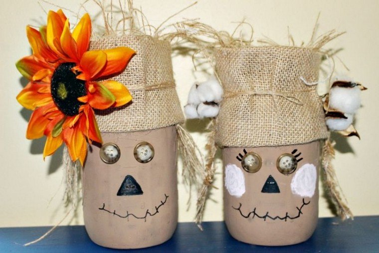 Mason pot Scarecrow Halloween