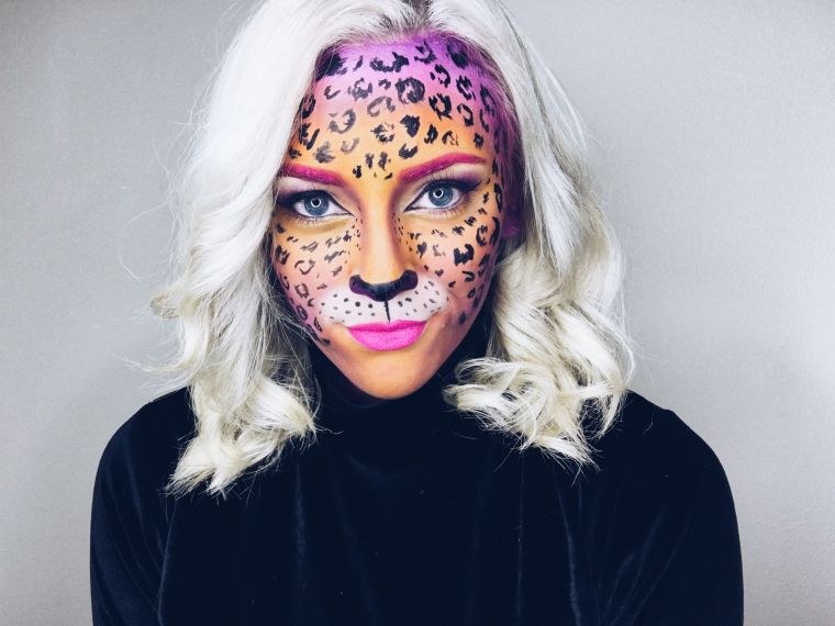 maquillage dernière minute Halloween : guépard coloré 