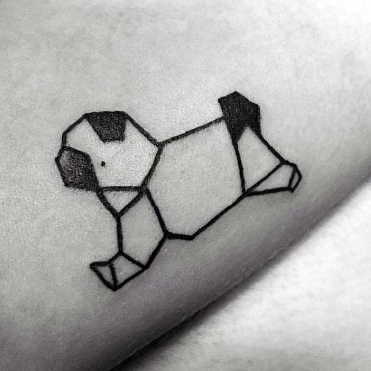 origami tatouage chien