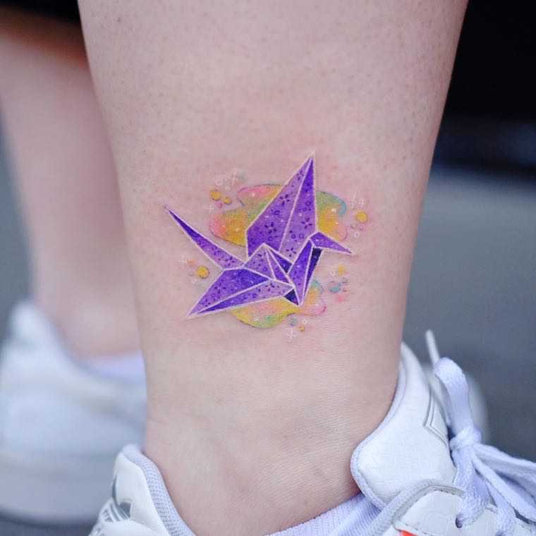 tatouage origami oiseau
