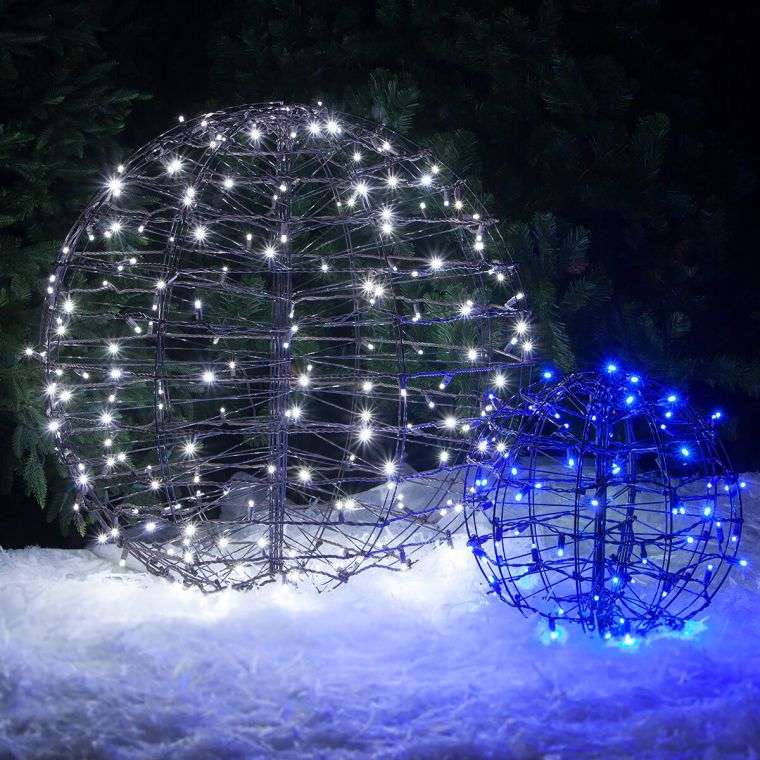 décoration de Noël extérieur solaire : boules lumineuses de Noël pour extérieur