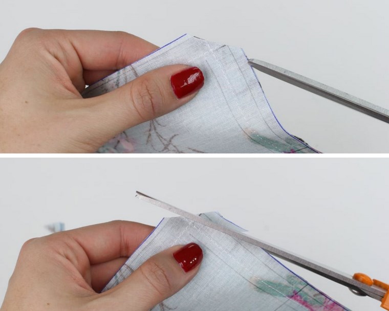 couper extremites pochette tissu