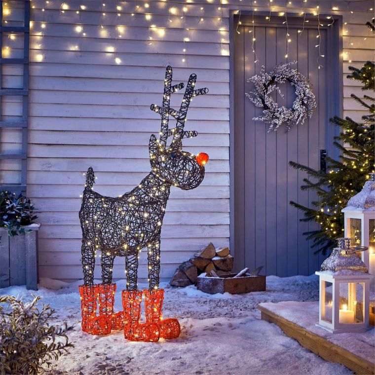 décoration de Noël extérieur lumineuse avec un cerf