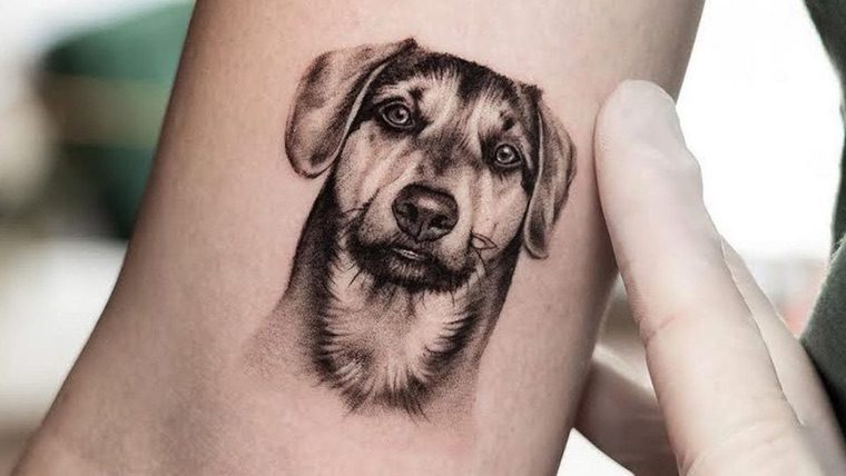 tête de chien idée de tatouage
