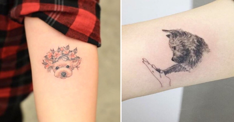 idée tatouage chien bras
