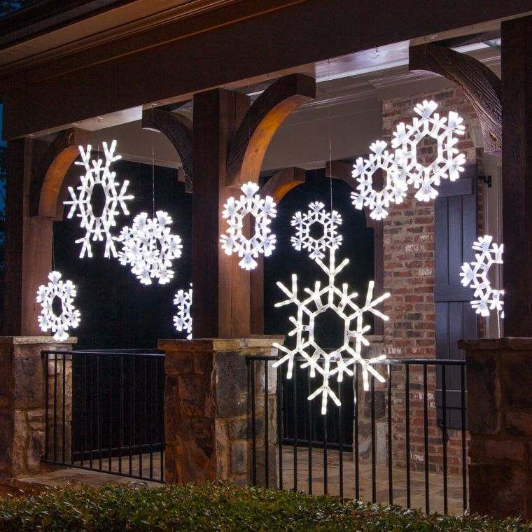 décoration de Noël extéroeur solaire : ornements lumineux suspendus pour Noël 