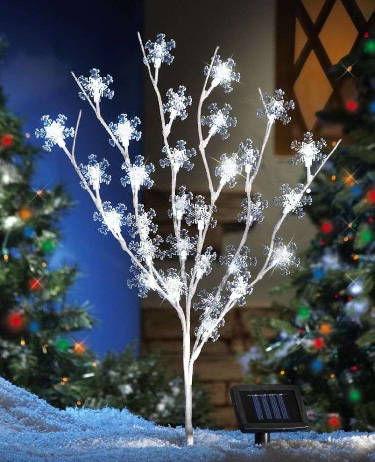 décoration de Noël extérieur solaire : petit arbre de Noël artificeil pour le jardin 