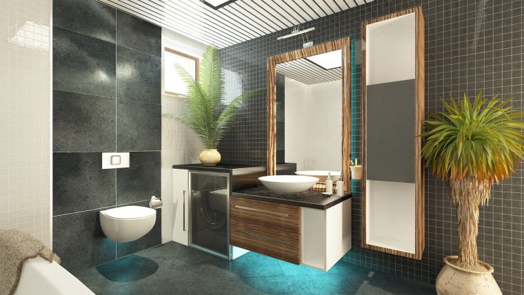 déco de salle de bain 2022 avec plantes vertes 