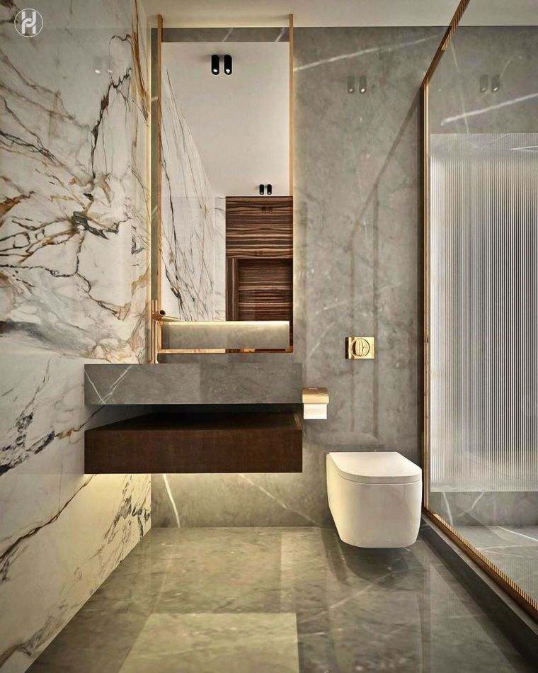 déco salle de bain élégante en marbre 