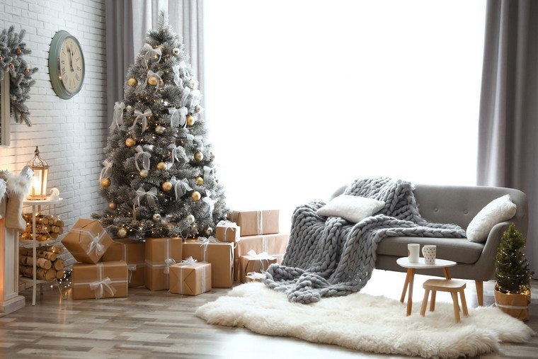 salon décoré Noël vintage