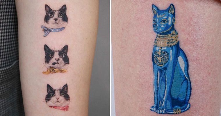 idées tatouage chats